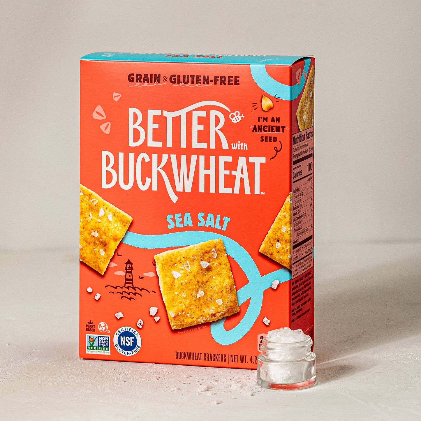 Better Than Buckwheat Sea Salt Crackers -Gluten-Free - Artisanal - Charcuterie