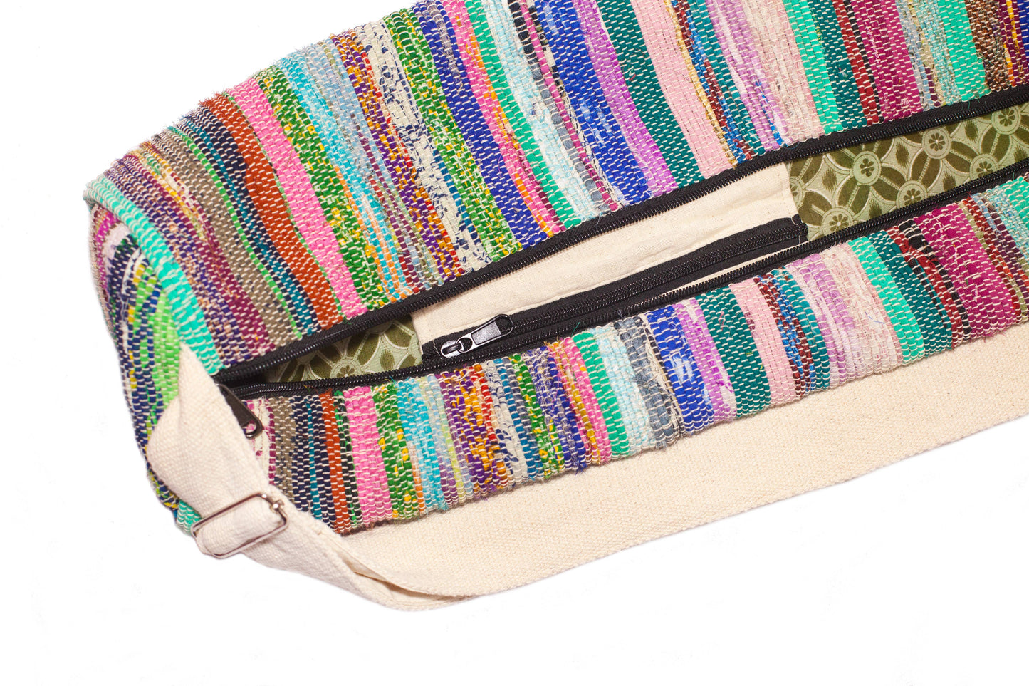 Upcycled Sari Yoga Mat Bag: Recycled fabrics