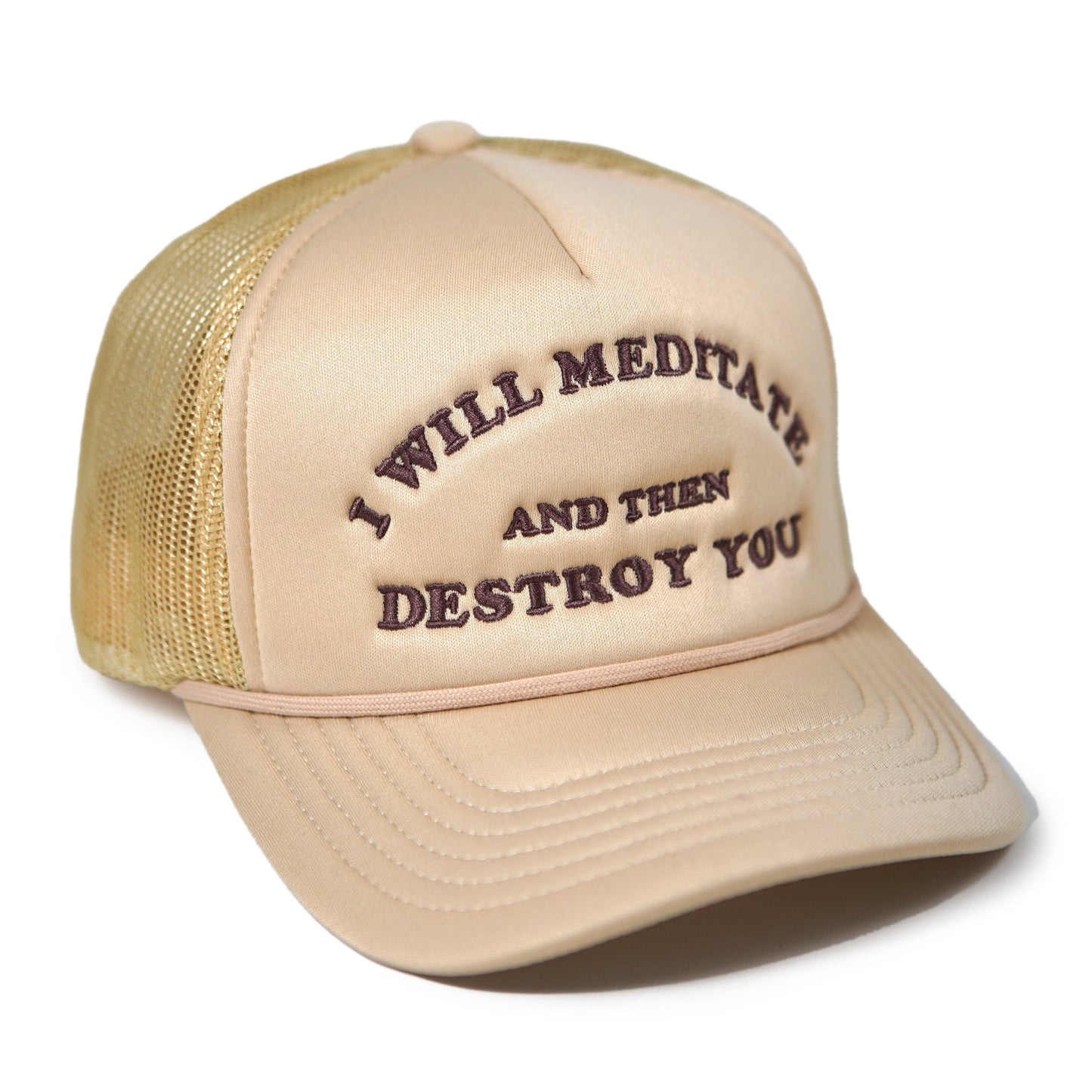 Yoga Flame Foam Trucker Hat: Cream