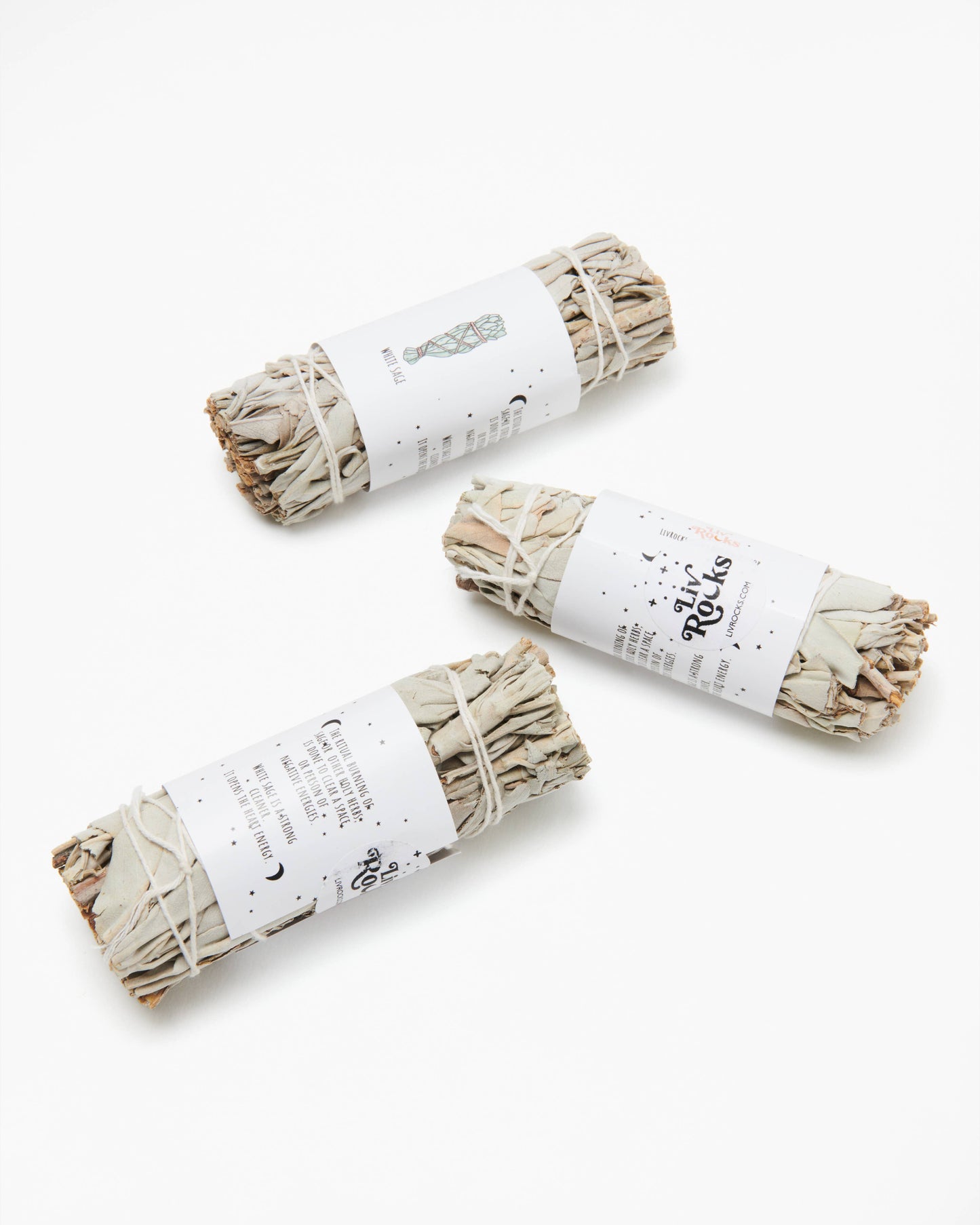 California White Sage Smudge Bundle Sticks: With Wrap