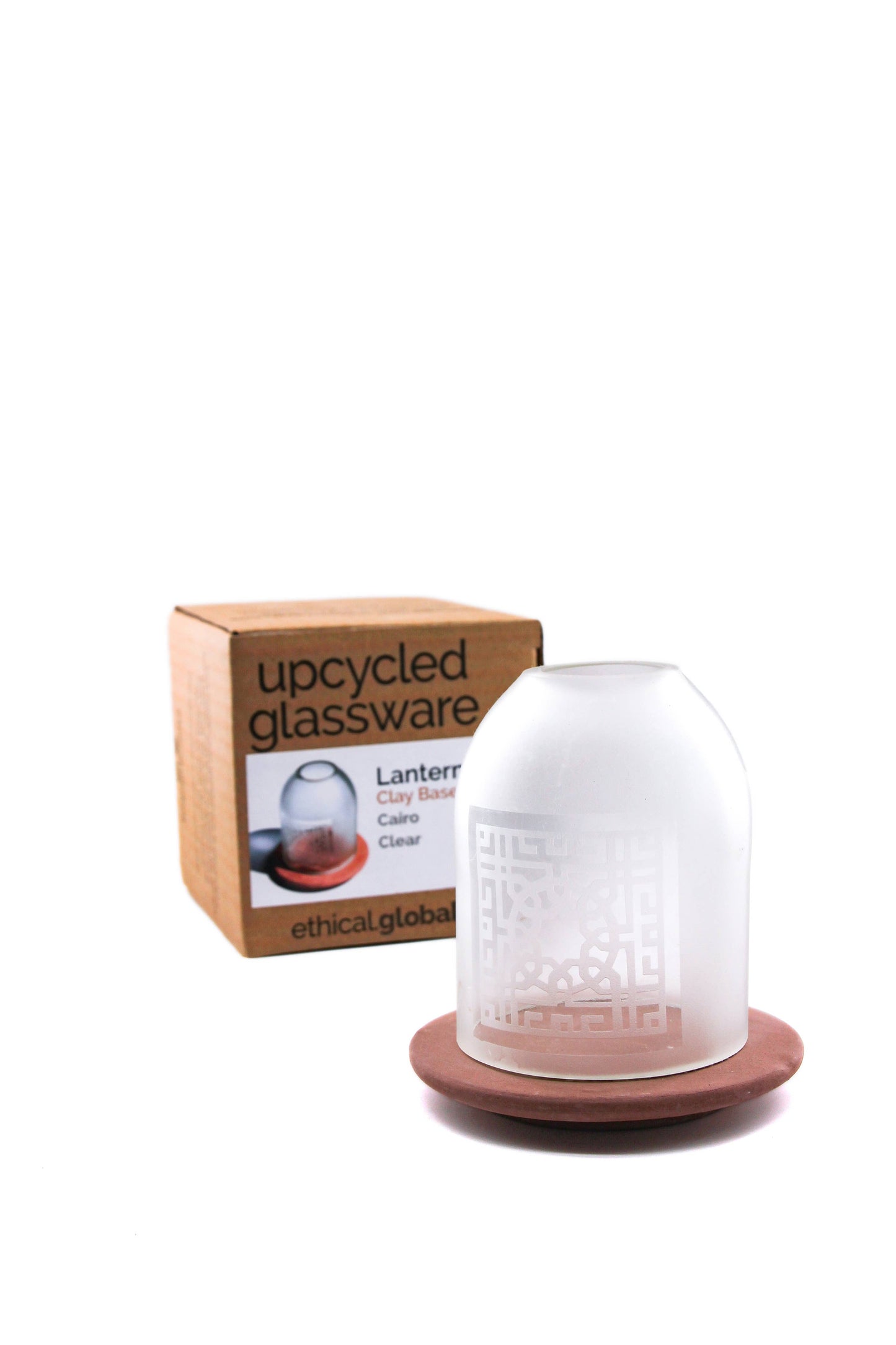 Cairo Lantern/Votive Upcycled Hand-Crafted: Clear