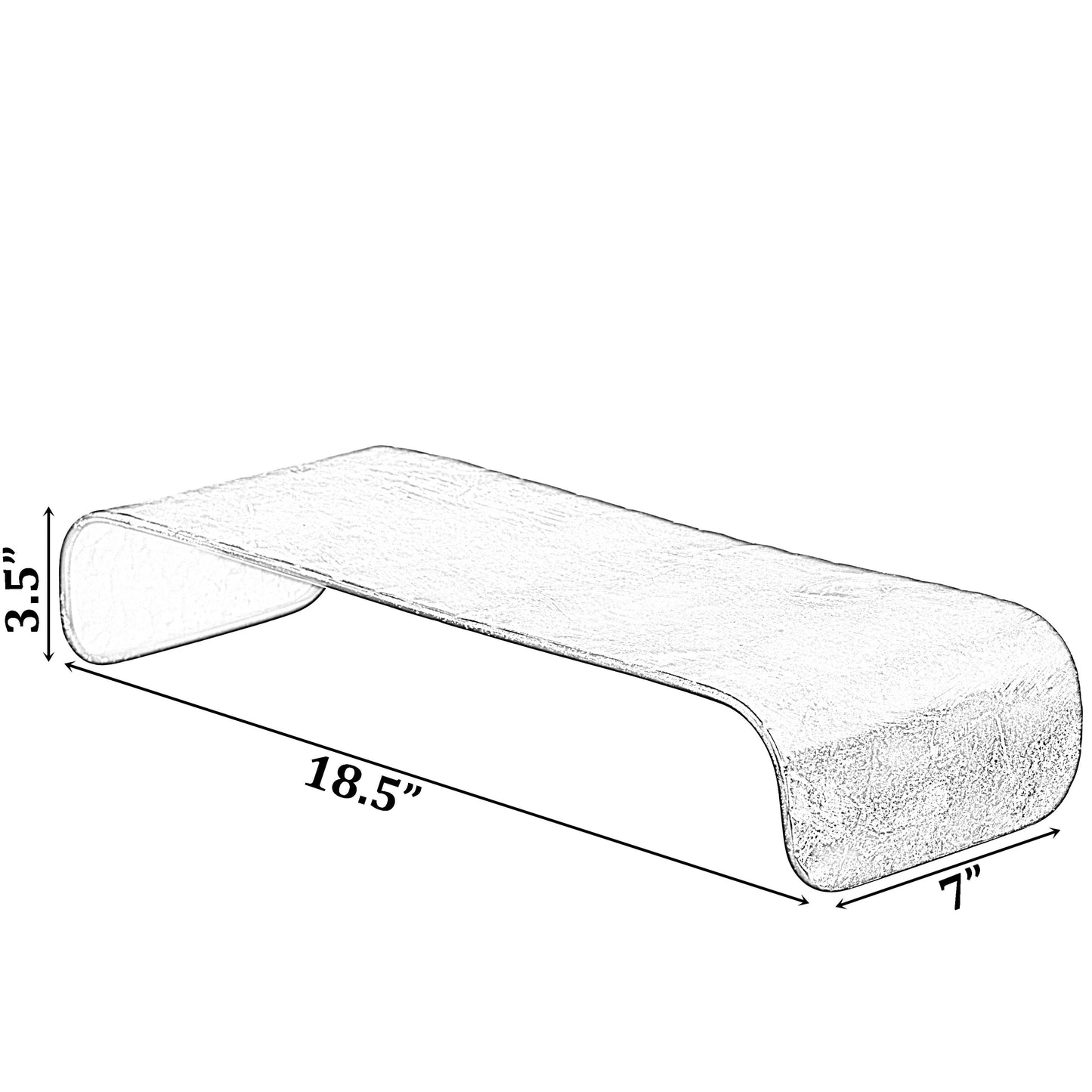 Gold Stand Rectangular Shape Rustic Tray & PC Monitor Stand: Medium