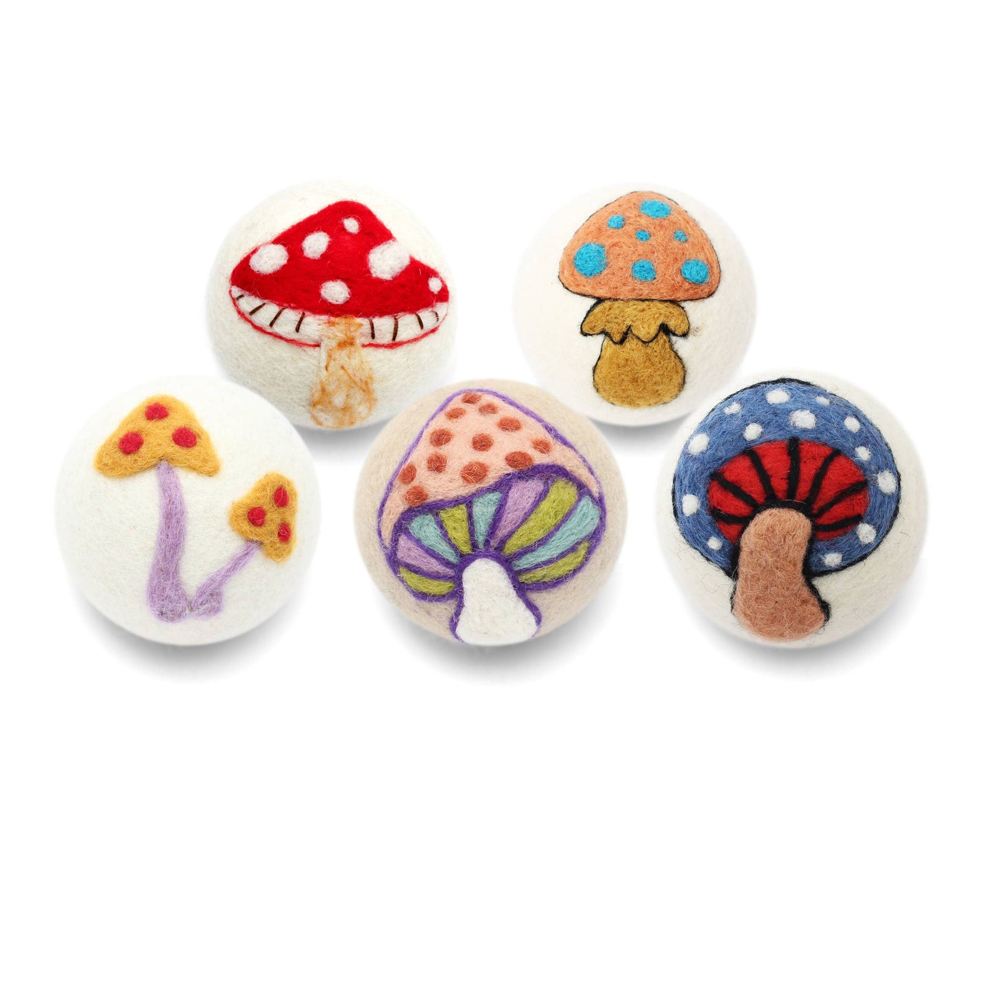 Mushrooms: Eco Wool Dryer Balls Fair-Trade: Orange Mushroom