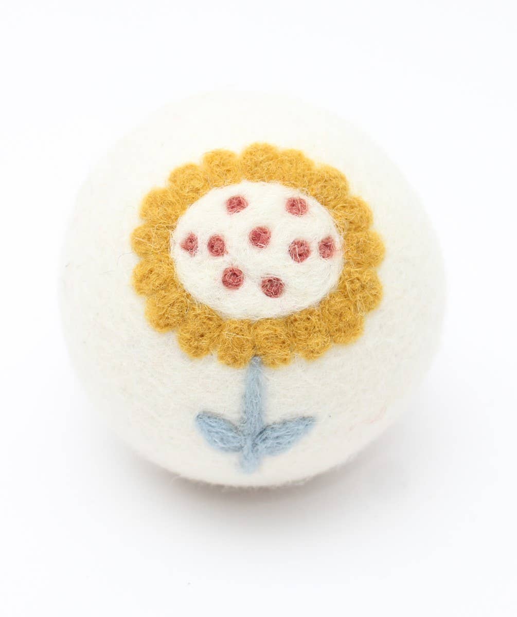 Flowers: Eco Wool Dryer Balls Fair Trade: Pink/Blue