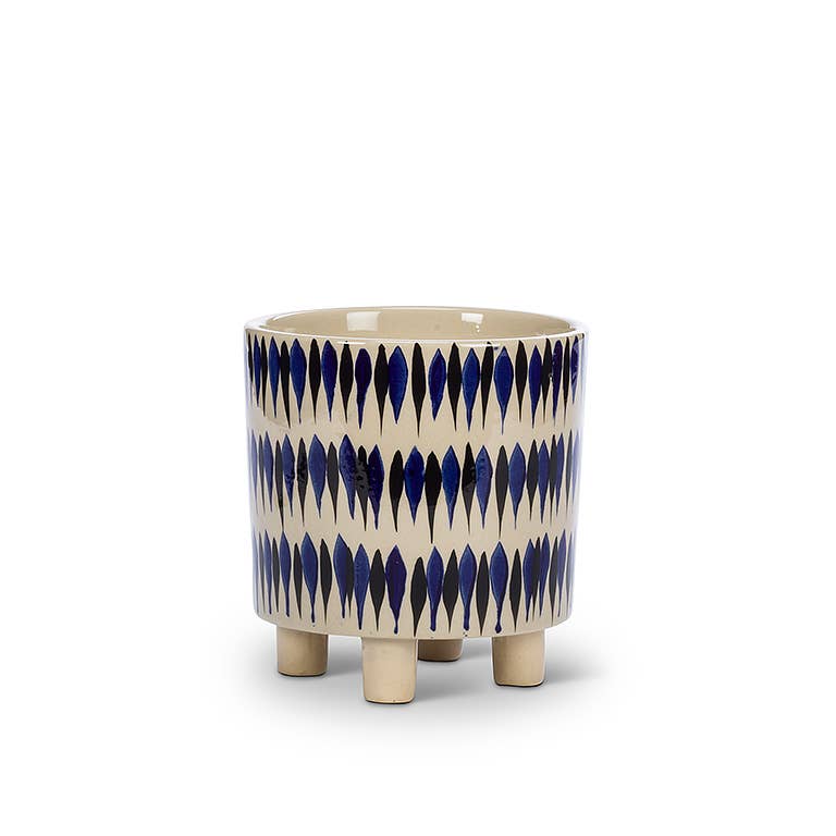 Sm Brushstroke Planter w/Feet-6" H