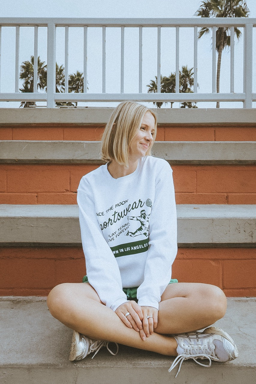 Play Tennis, Live Forever Crewneck Sweatshirt