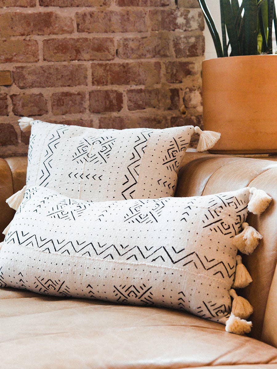 Sakara mud cloth lumbar Pillow