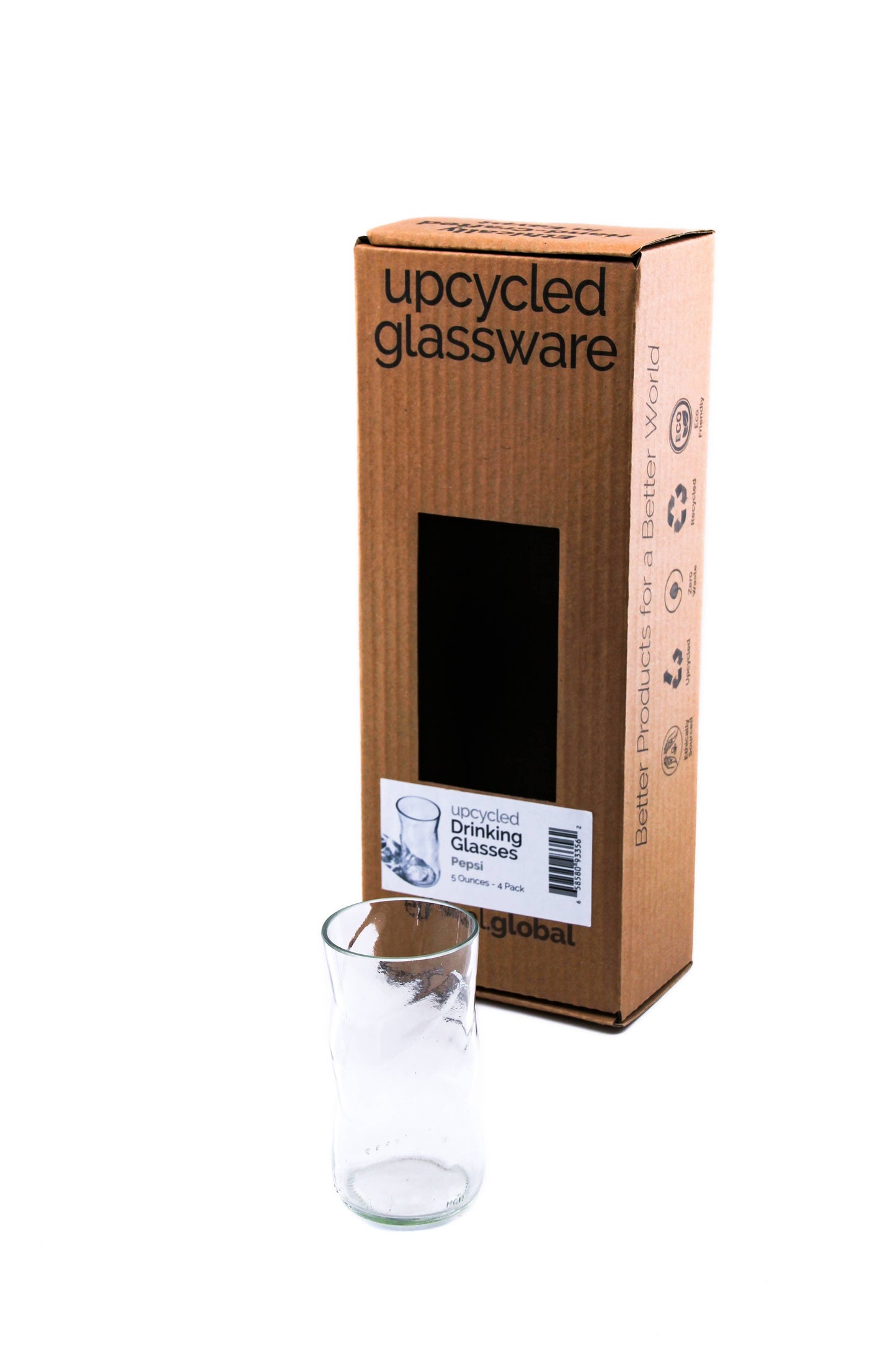 Pepsi Drinking Glasses Upcycled 4 Pack (5 Ounces)