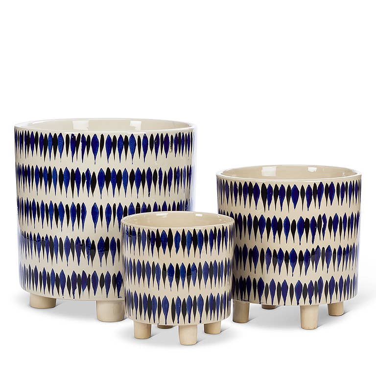 Sm Brushstroke Planter w/Feet-6" H