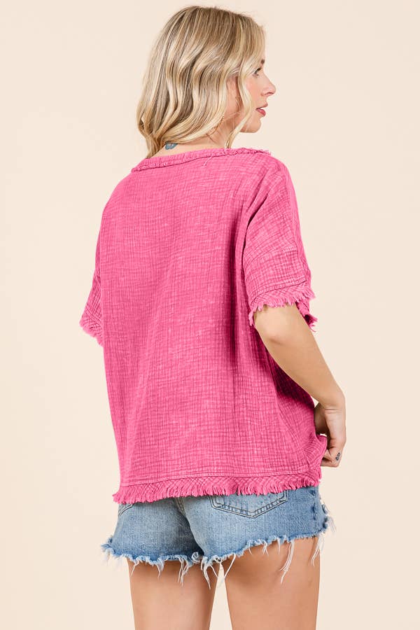 Scoop Neck Oversize Top ICED COFFEE Large