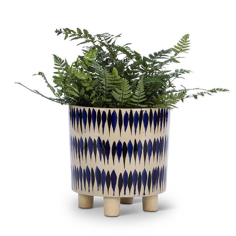 Sm Brushstroke Planter w/Feet-6" H