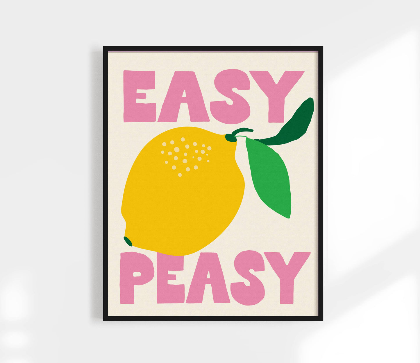 Easy Peasy Lemon Squeezy Print | Kitchen Art Print: Green / 8 x 10"