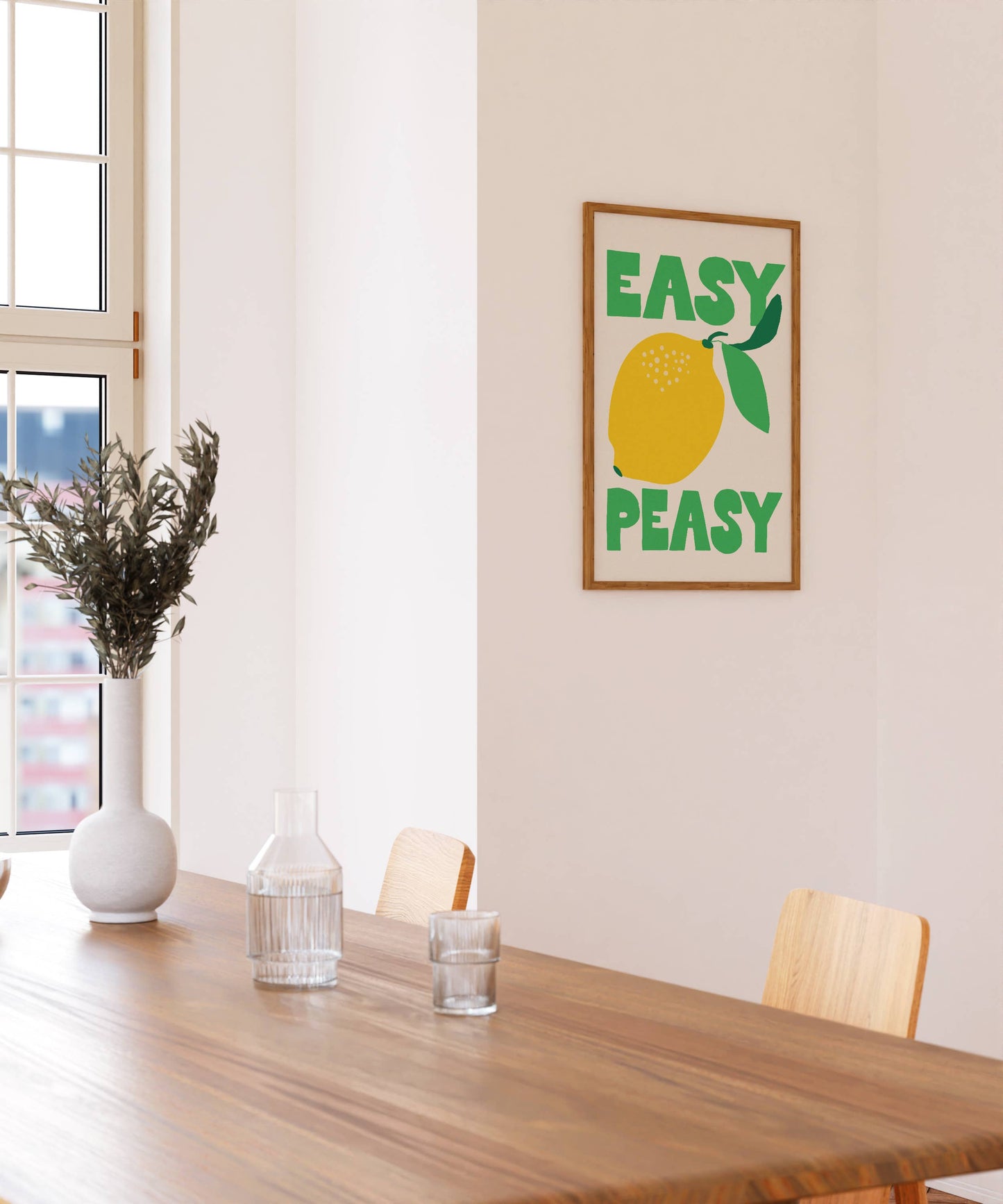 Easy Peasy Lemon Squeezy Print | Kitchen Art Print: Green / 8 x 10"
