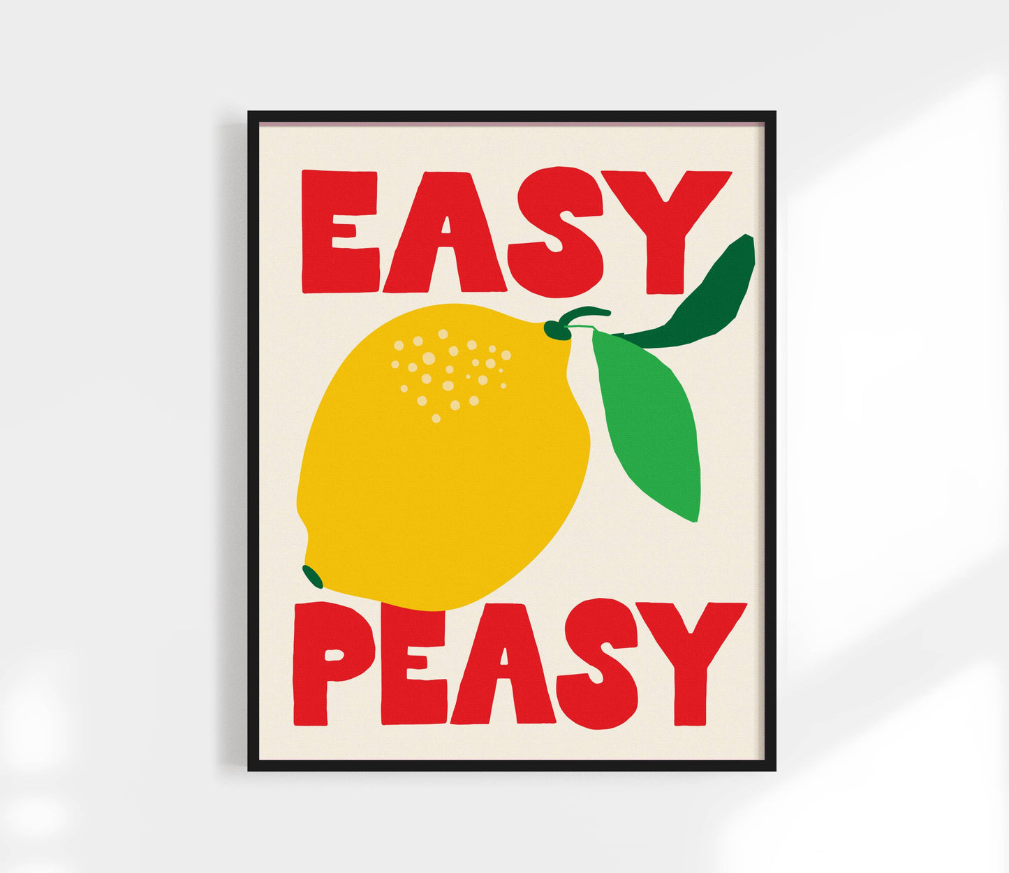 Easy Peasy Lemon Squeezy Print | Kitchen Art Print: Green / 8 x 10"