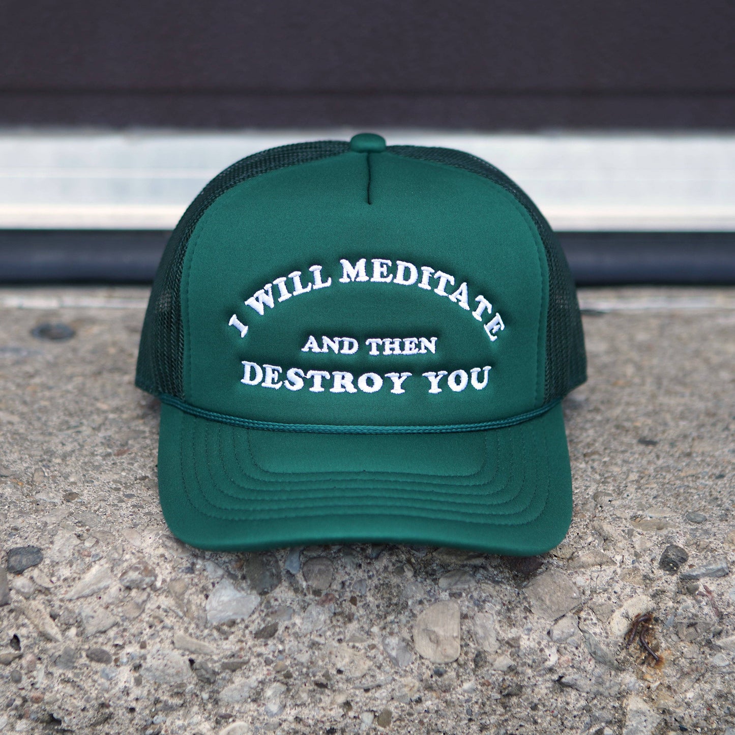 Yoga Flame Foam Trucker Hat: Cream