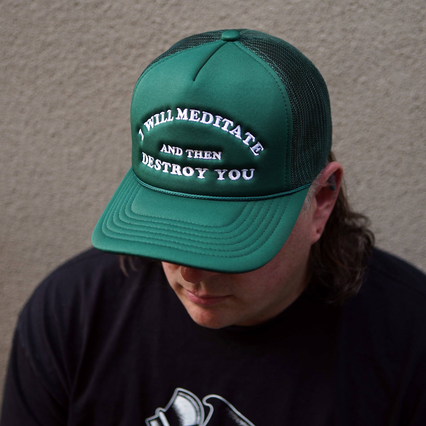 Yoga Flame Foam Trucker Hat: Cream