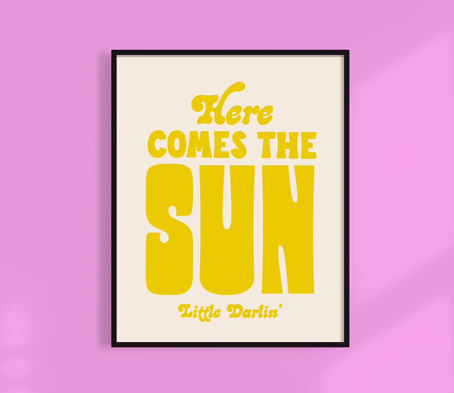 Here Comes The Sun Print. Colorful Nursery Decor: Yellow / 5 x 7