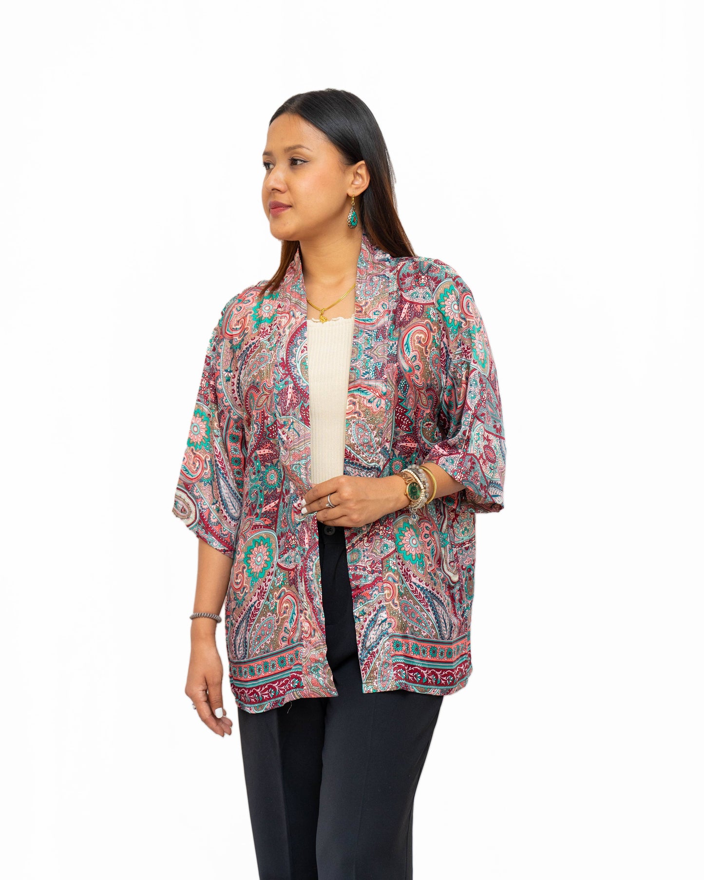 Short Sleeves Upcycled Kimono