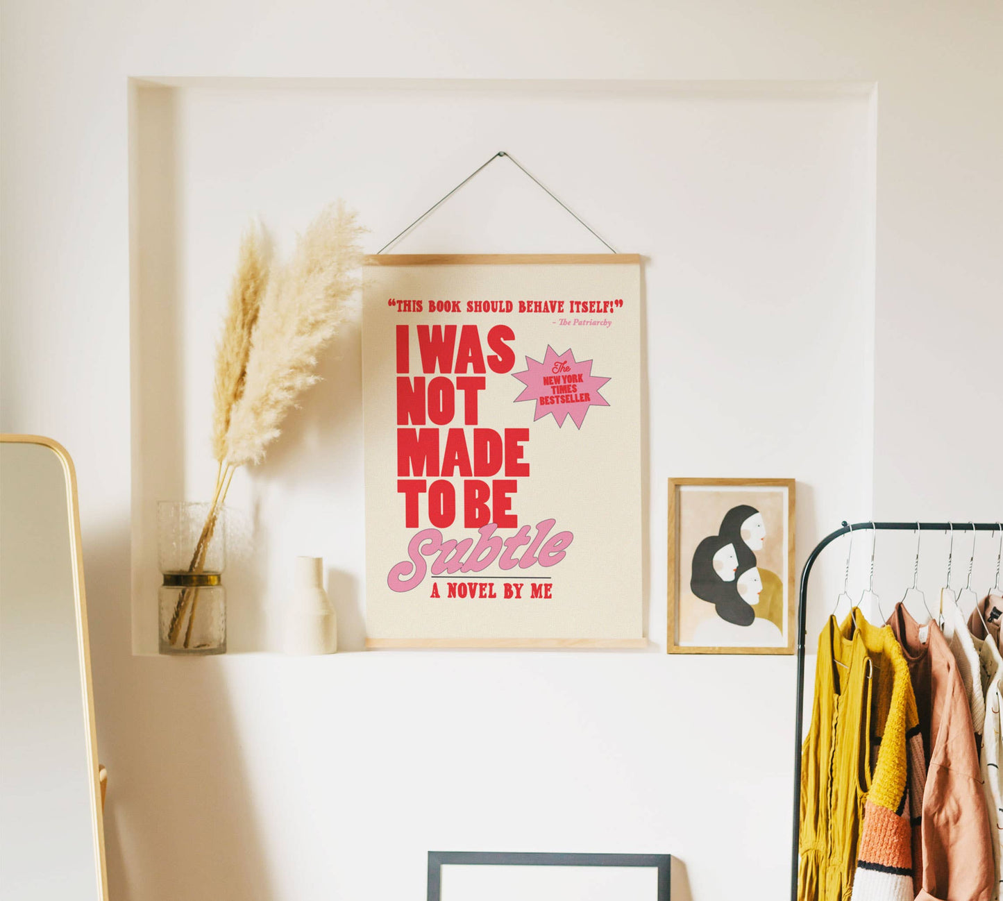 I Was Not Made to Be Subtle Print. Funny Feminist Quote.: Black / 12 x 18