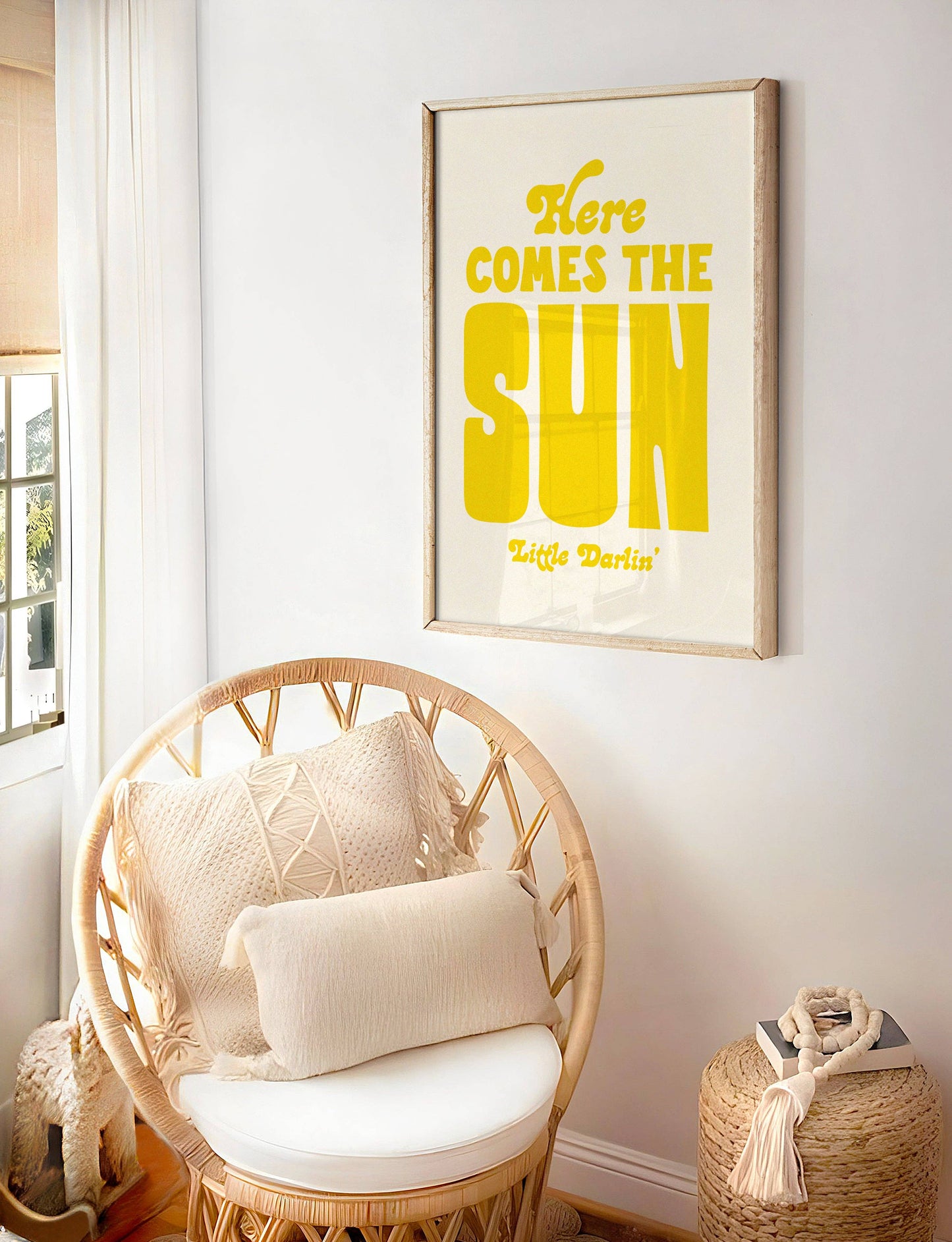 Here Comes The Sun Print. Colorful Nursery Decor: Yellow / 5 x 7
