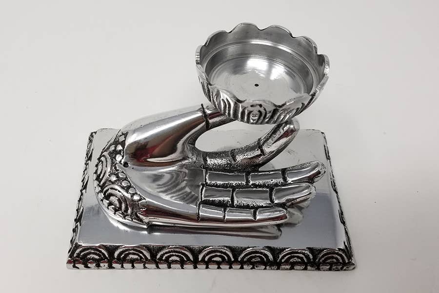 Incense Burner, Hand of Compassion and Lotus Flower