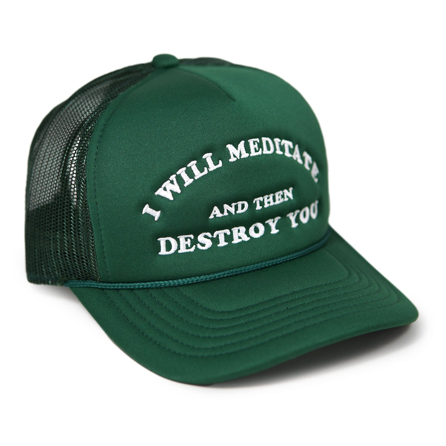 Yoga Flame Foam Trucker Hat: Spruce Green
