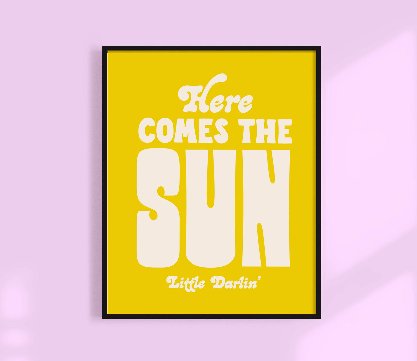 Here Comes The Sun Print. Colorful Nursery Decor: Yellow / 5 x 7
