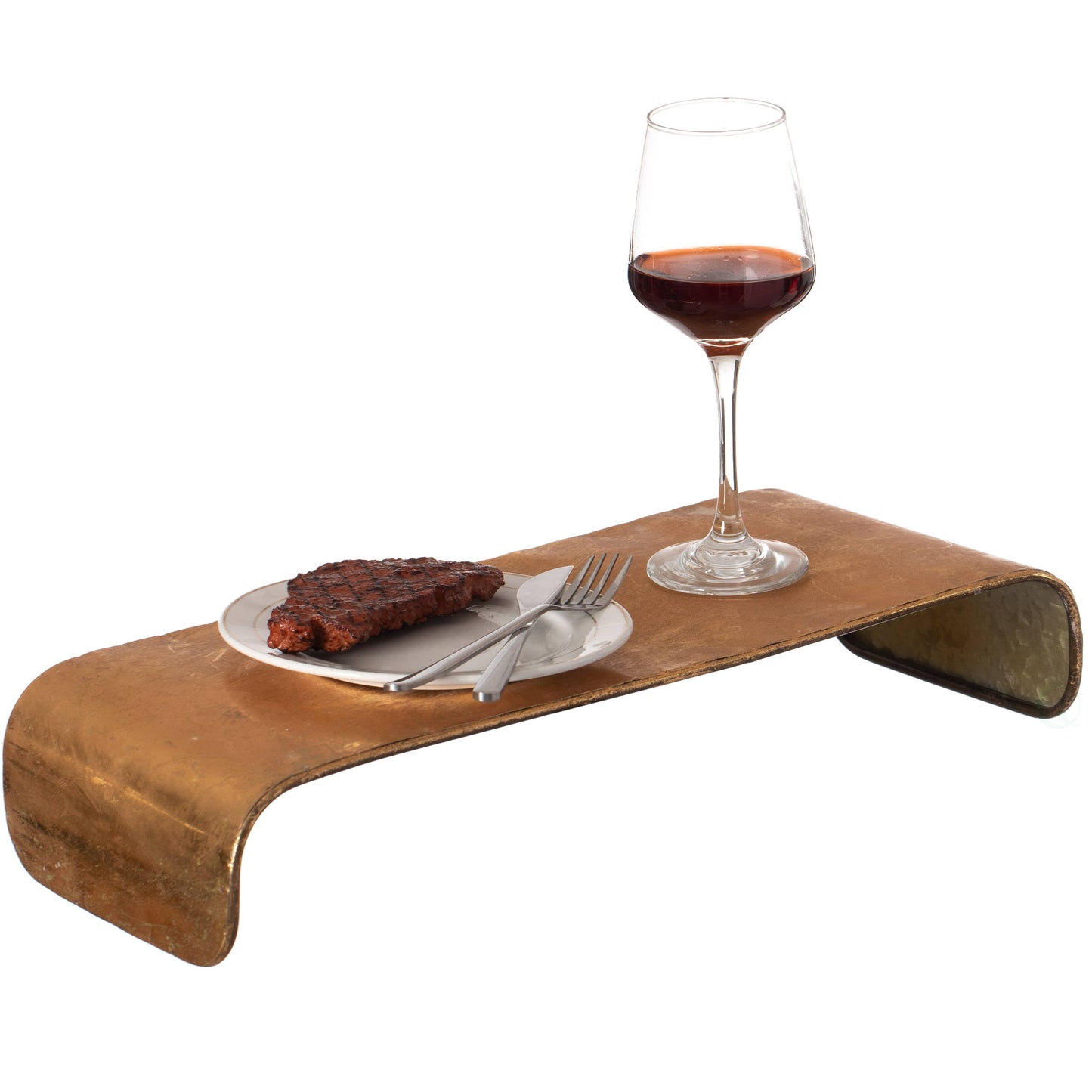 Gold Stand Rectangular Shape Rustic Tray & PC Monitor Stand: Medium