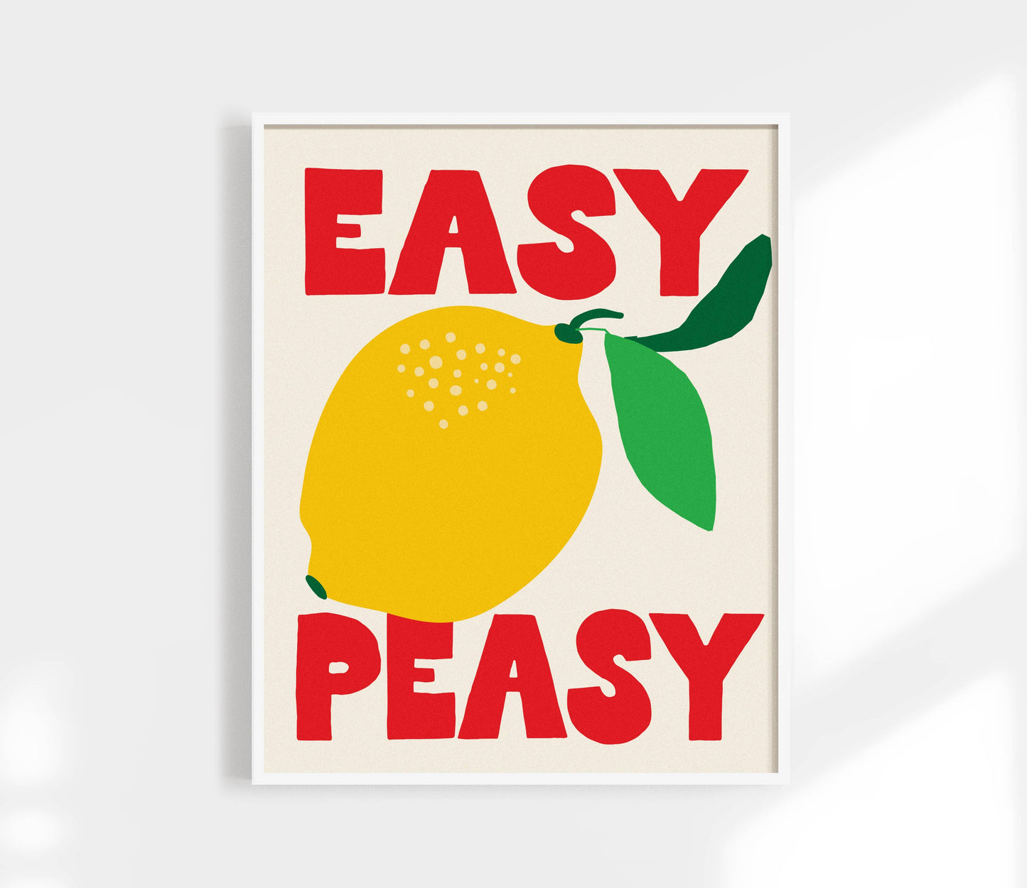 Easy Peasy Lemon Squeezy Print | Kitchen Art Print: Green / 8 x 10"
