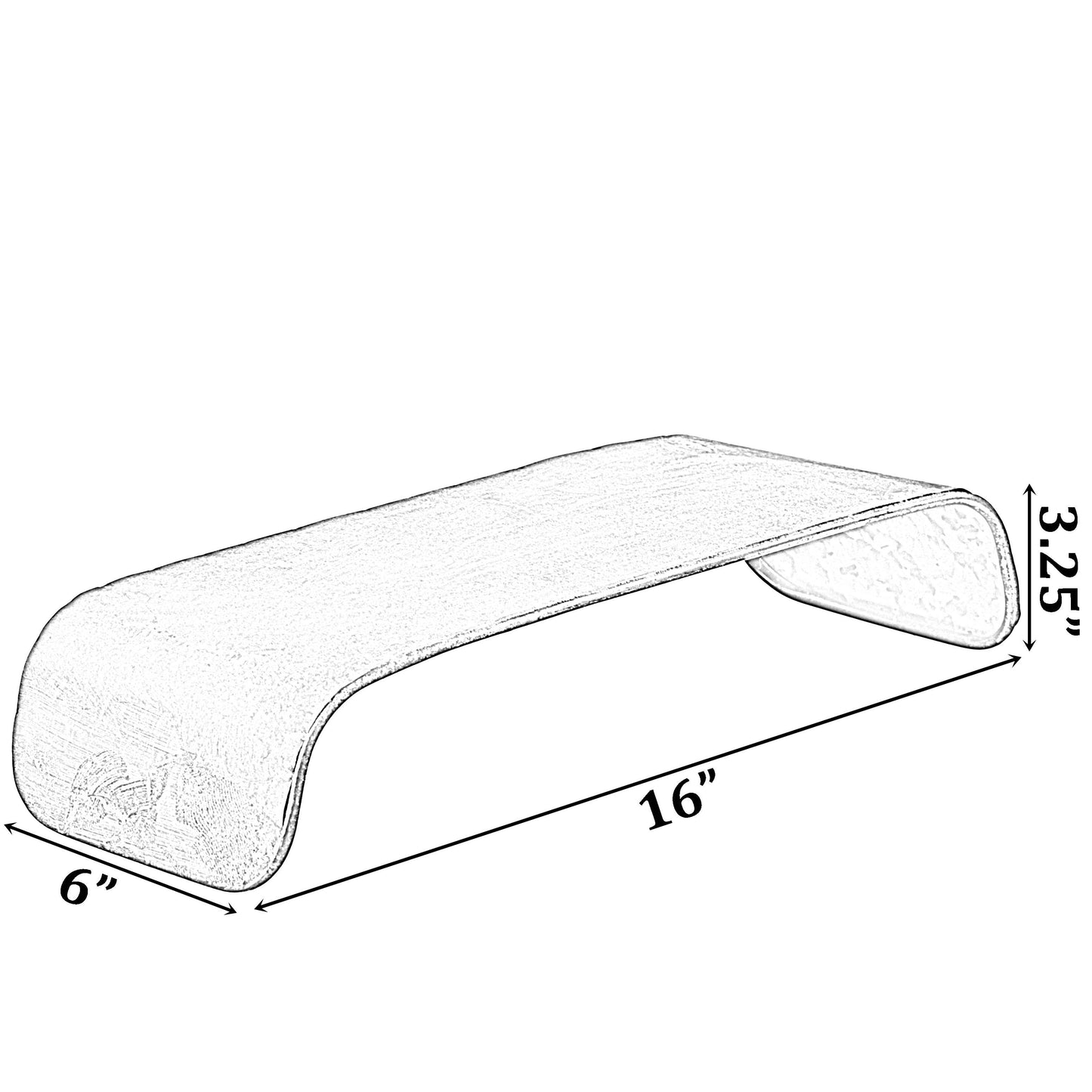 Gold Stand Rectangular Shape Rustic Tray & PC Monitor Stand: Medium