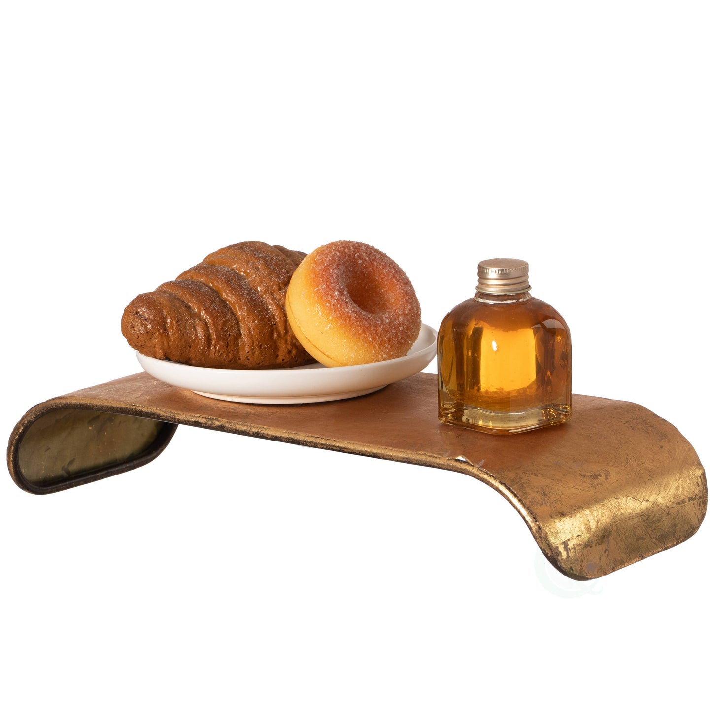 Gold Stand Rectangular Shape Rustic Tray & PC Monitor Stand: Medium