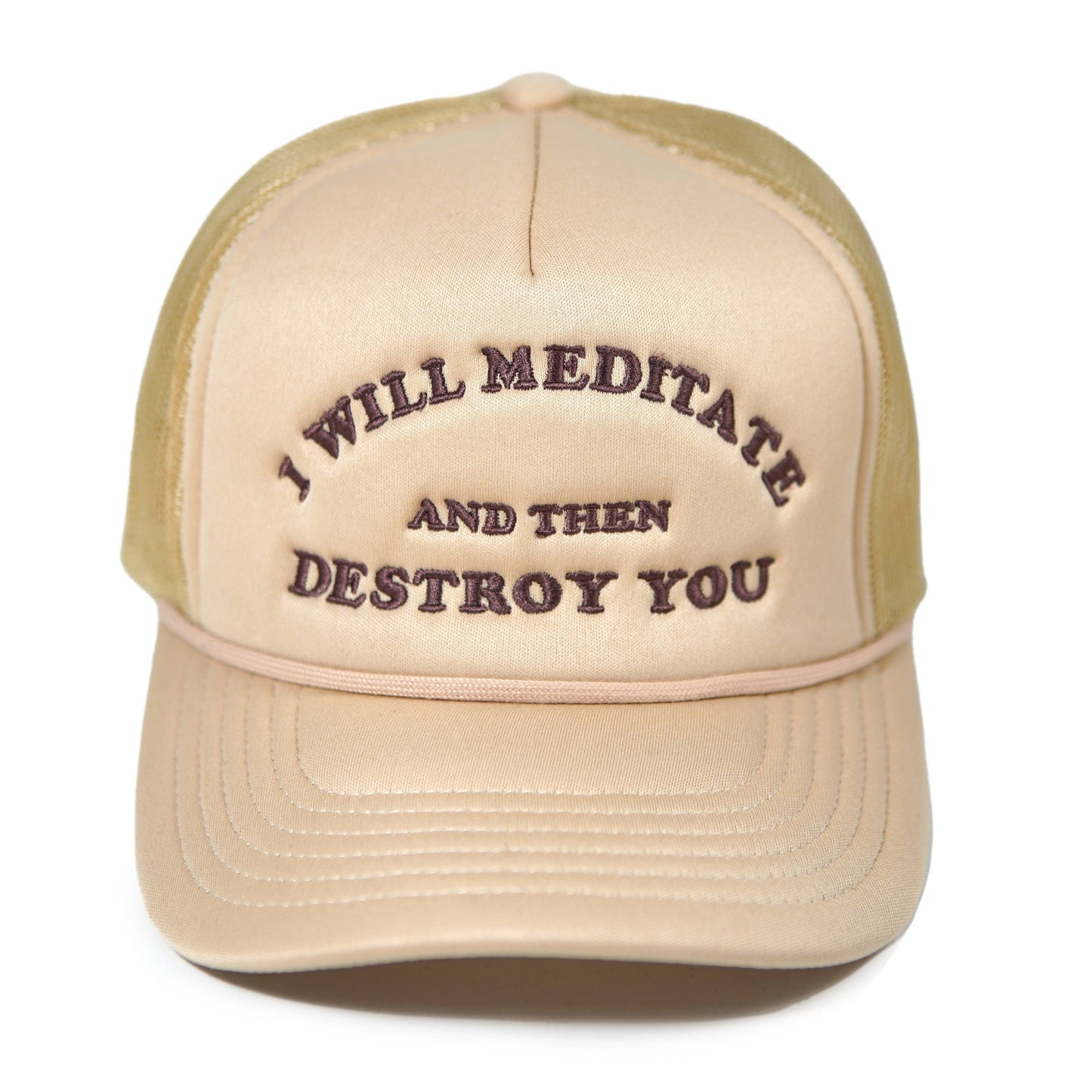 Yoga Flame Foam Trucker Hat: Cream