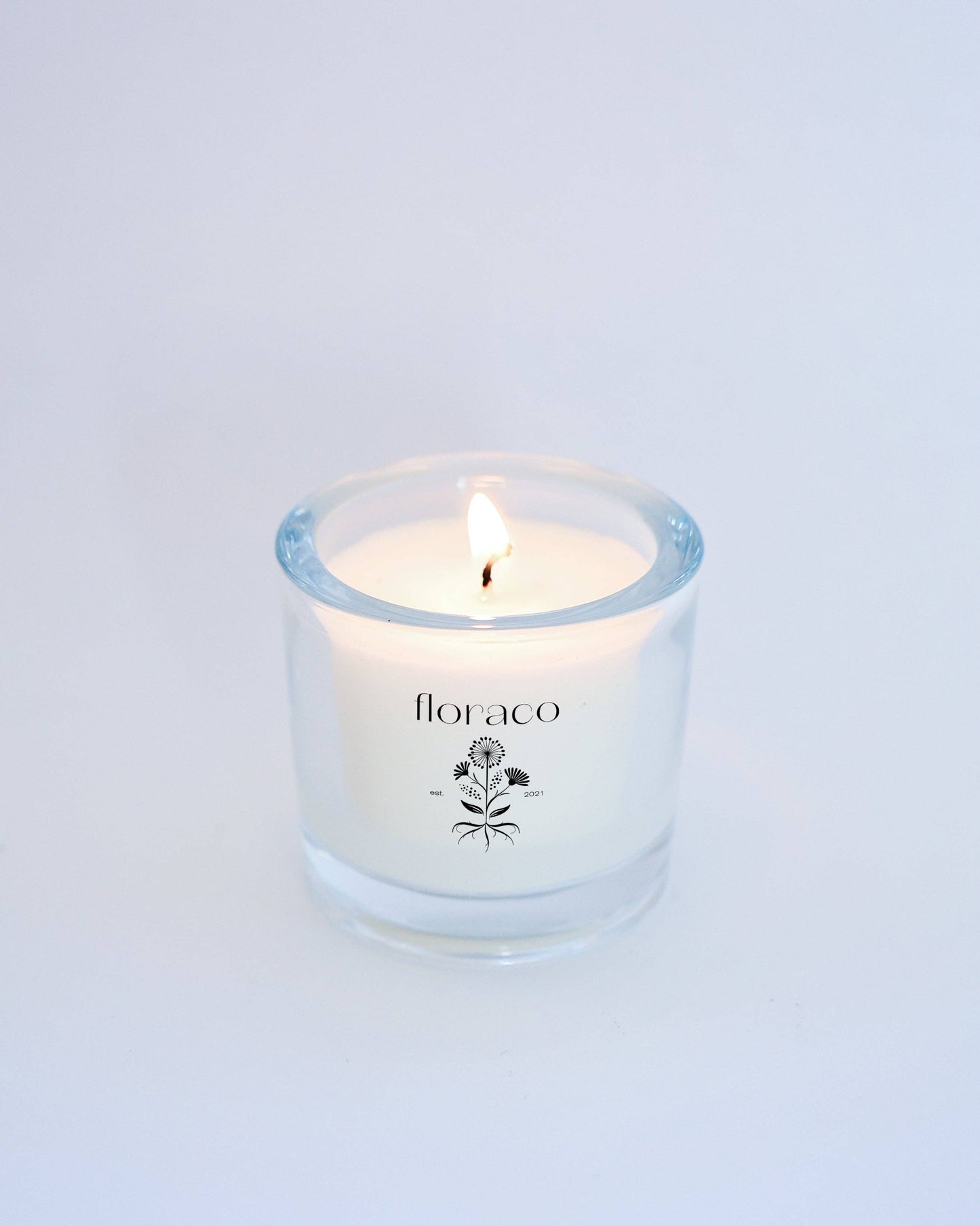 NEW Floraco Glass Candle: Cedarwood, Sandalwood, Iris and Cardamom: Classic