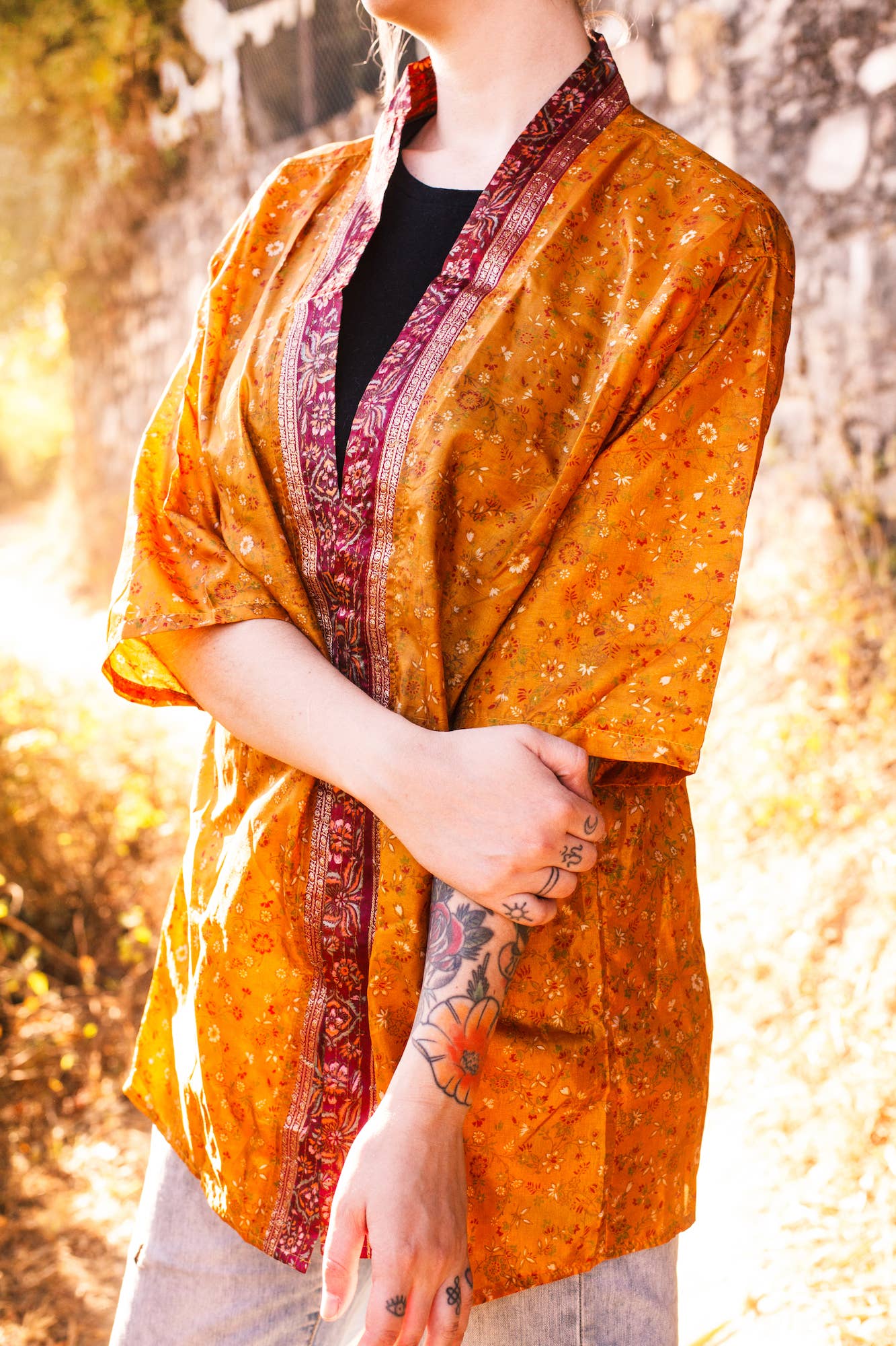 Short Sleeves Upcycled Kimono