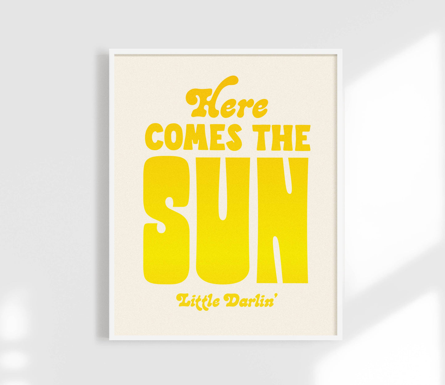 Here Comes The Sun Print. Colorful Nursery Decor: Yellow / 5 x 7