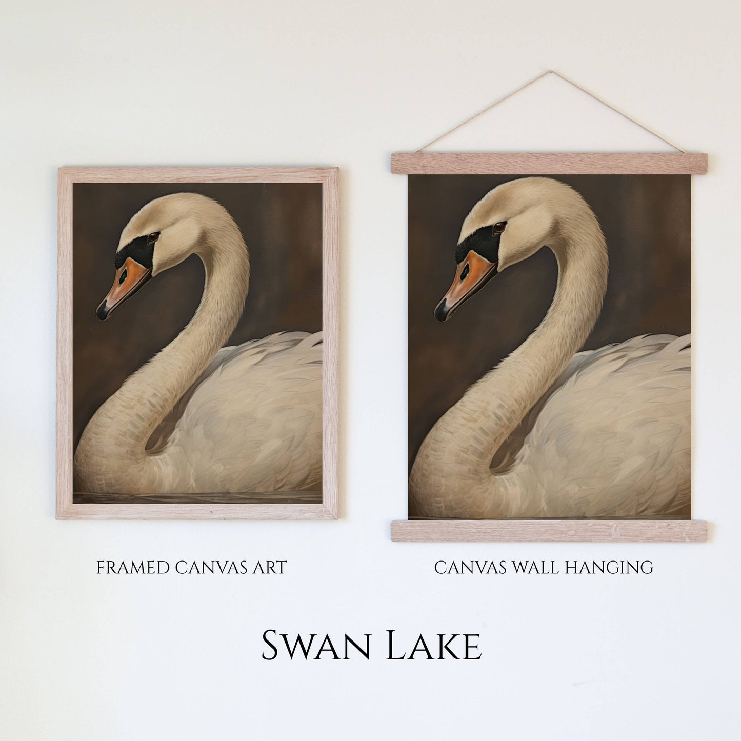 Swan Lake | Vintage Canvas Art | Made in USA: 8x10 / Canvas Wall Hanging