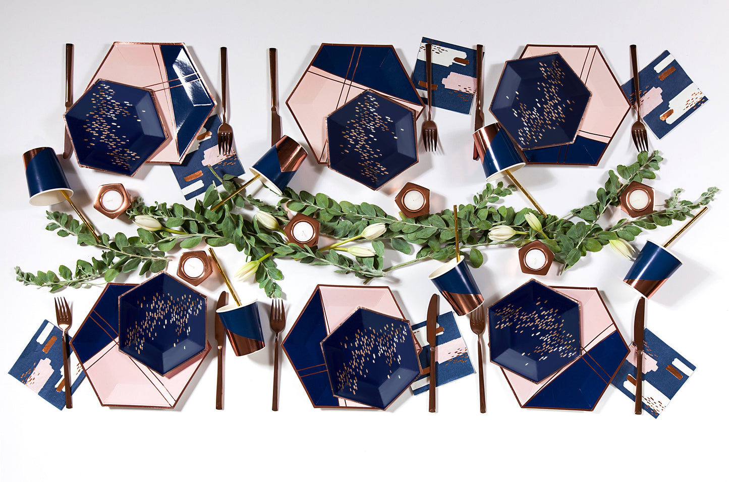 Erika - Navy Abstract Cocktail Paper Napkins