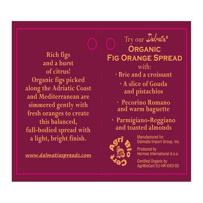 Dalmatia Organic Adriatic Fig Orange Spread
