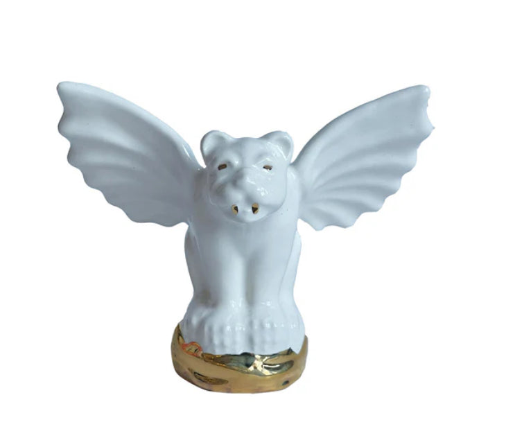 Ceramic Gargoyle with 22k Gold
