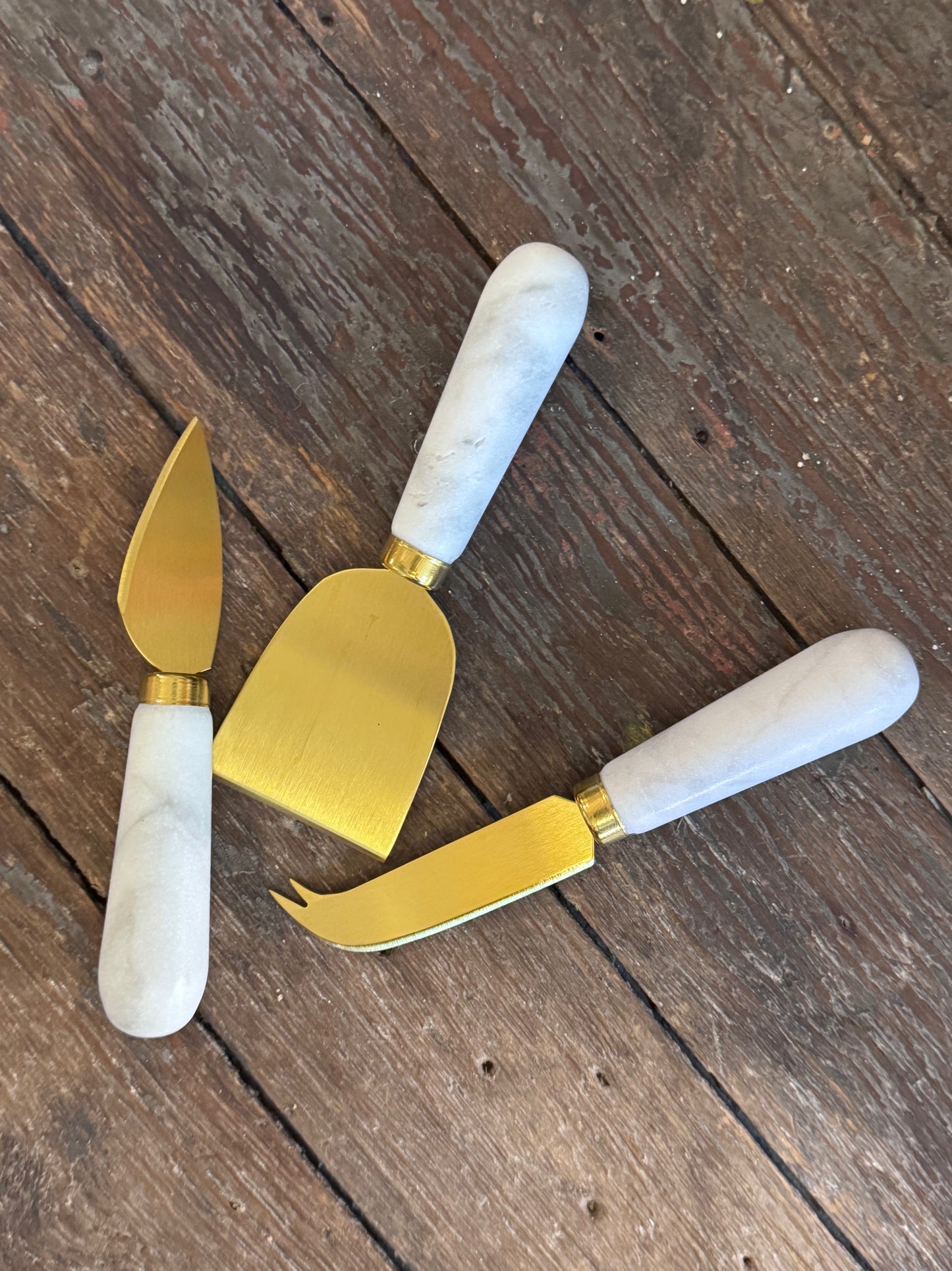 Gold and Marble Cheese Knives