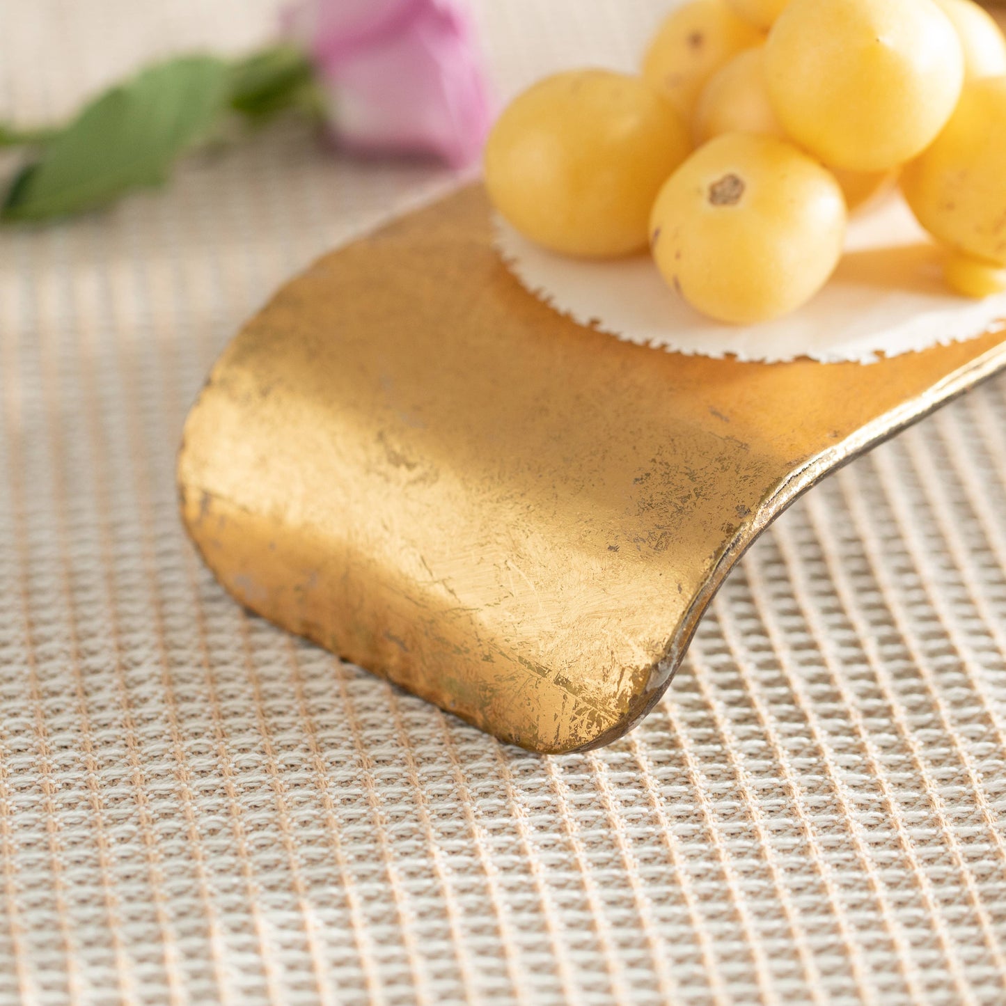 Gold Stand Rectangular Shape Rustic Tray & PC Monitor Stand: Medium