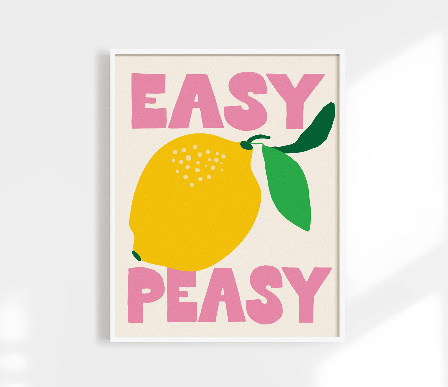 Easy Peasy Lemon Squeezy Print | Kitchen Art Print: Green / 8 x 10"