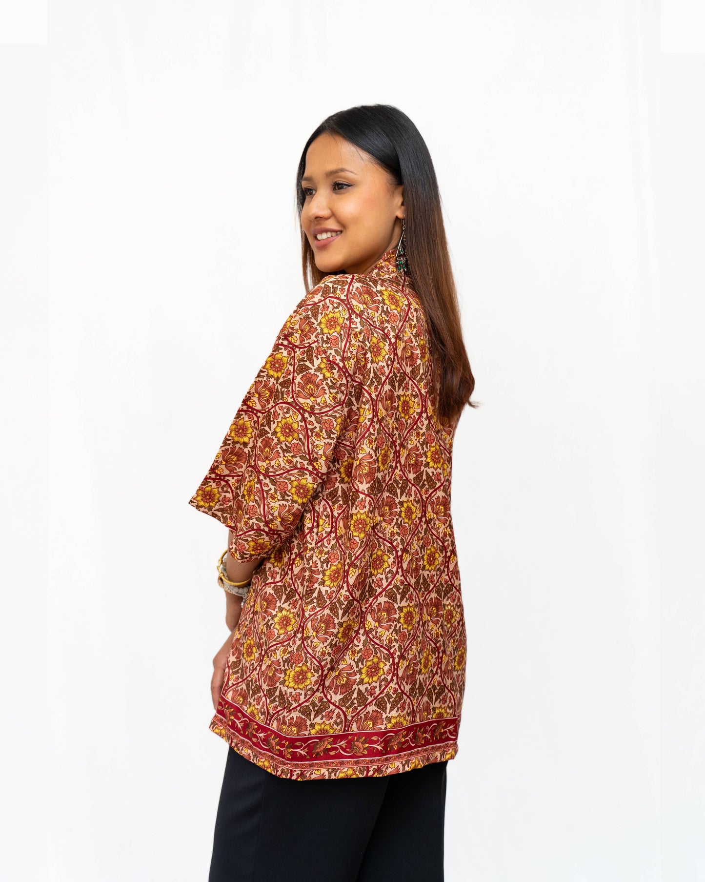 Short Sleeves Upcycled Kimono