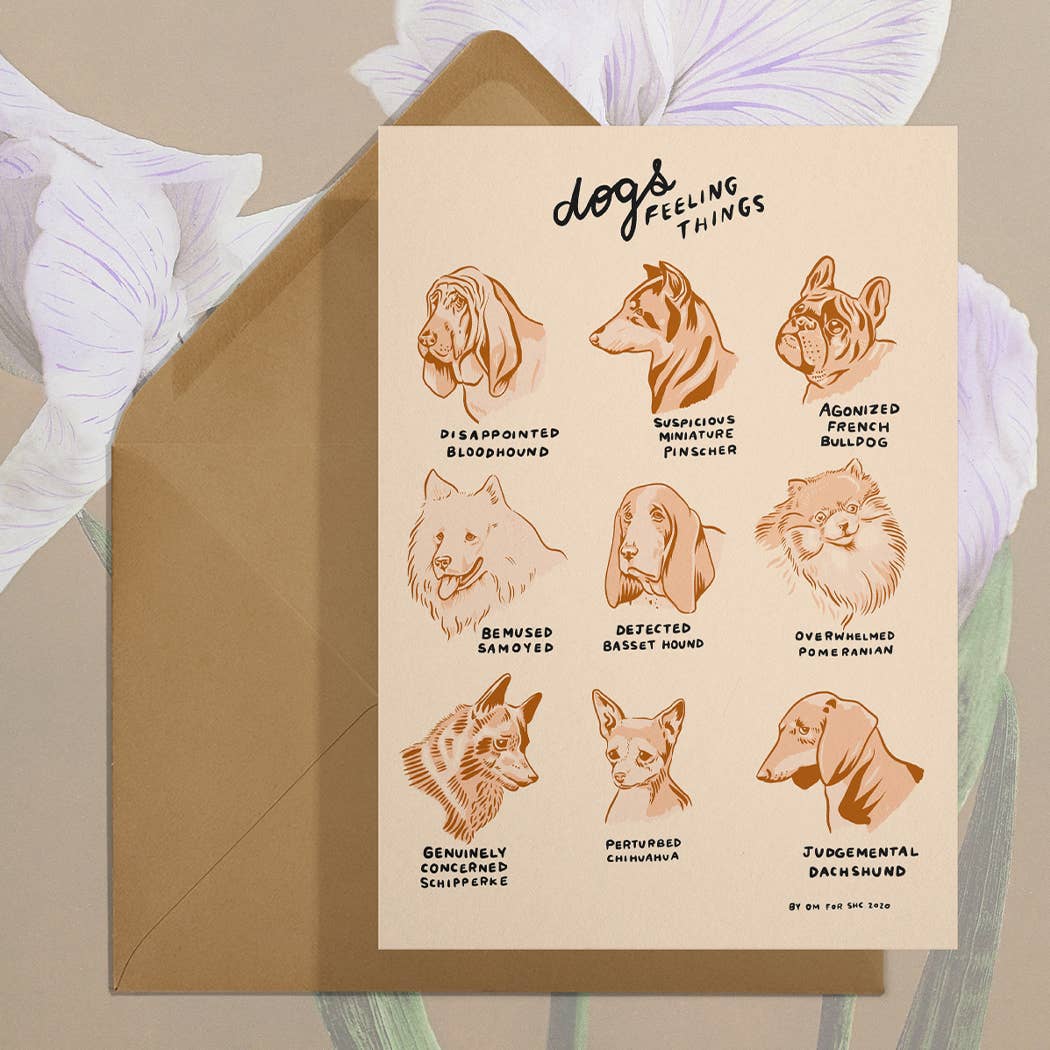 Dogs Feeling Things Card