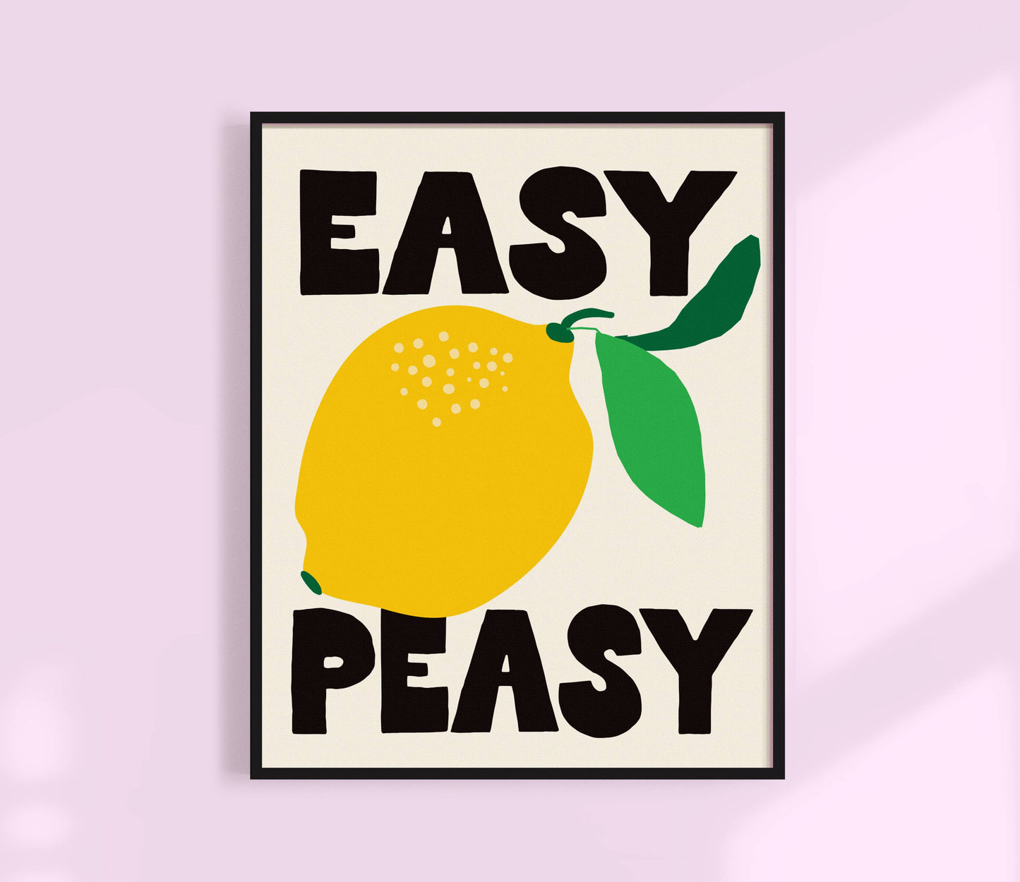 Easy Peasy Lemon Squeezy Print | Kitchen Art Print: Green / 8 x 10"