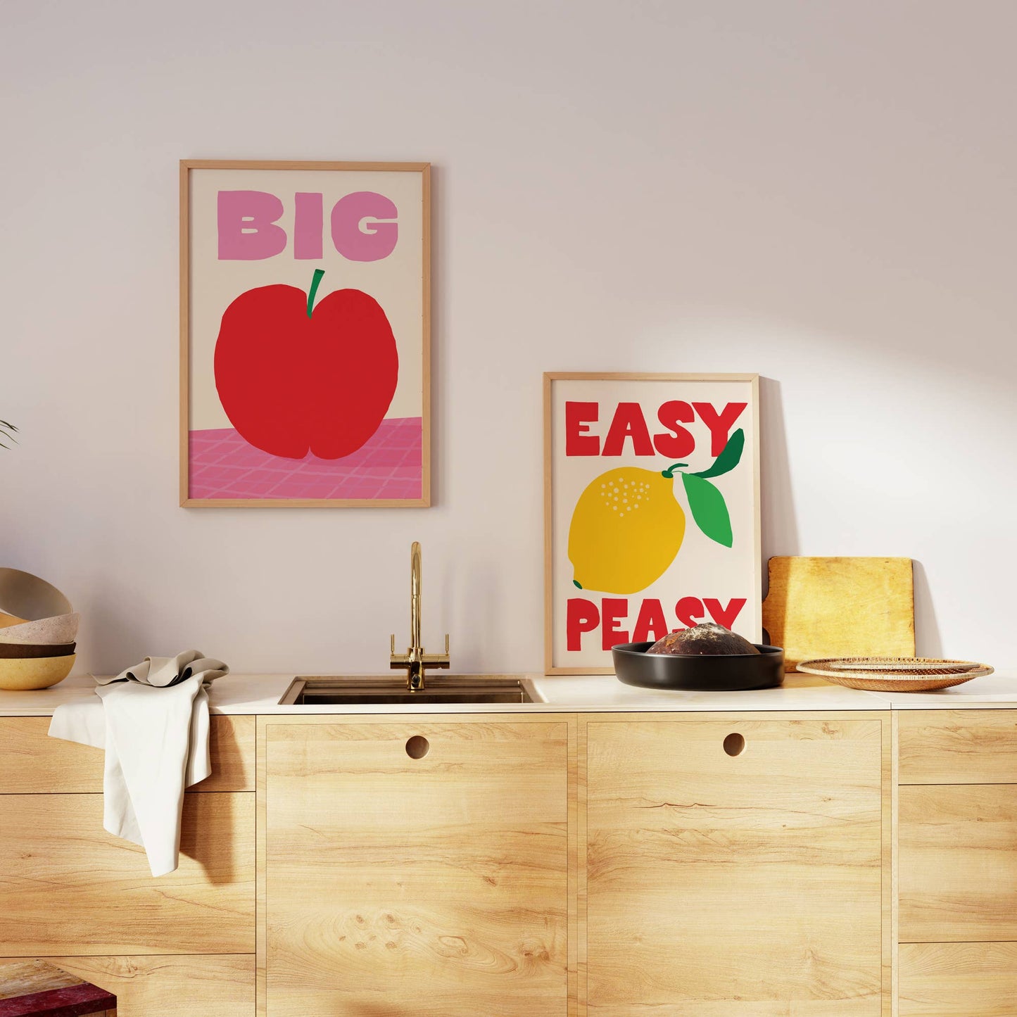 Easy Peasy Lemon Squeezy Print | Kitchen Art Print: Green / 8 x 10"