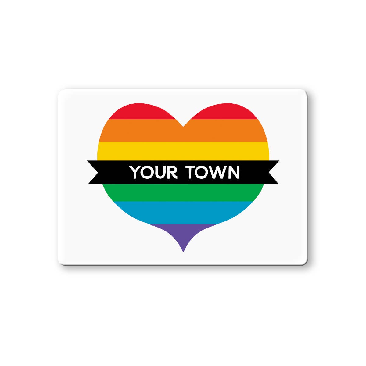 Personalized City Magnet - Pride Heart