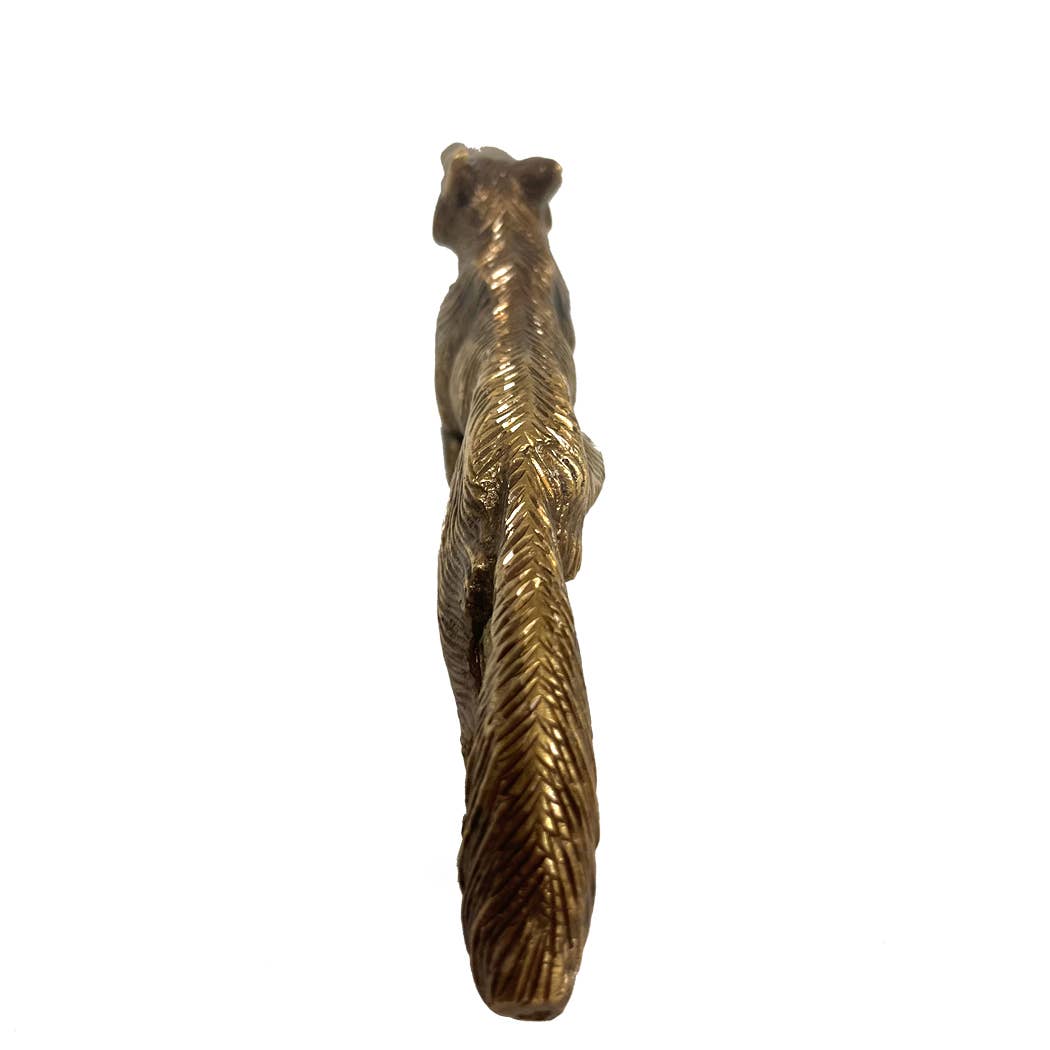 Antiqued Brass Running Fox Tabletop Decor