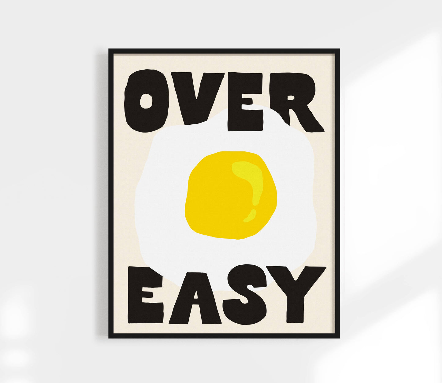 Over Easy Print | Eggs Sunny Side Colorful Kitchen Wall Art: Red / 8 x 10"