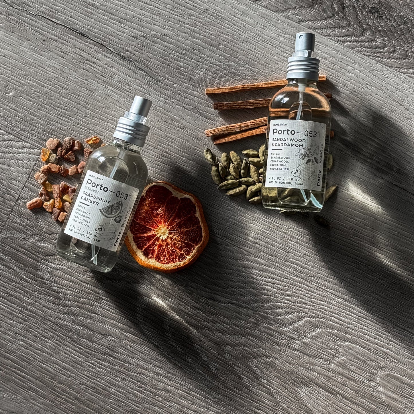 Room Spray – Linen & Fabric Freshener – High Fragrance Concentration Porto-053 – Vegan & Handmade in USA – 4 oz Clear Glass Bottle